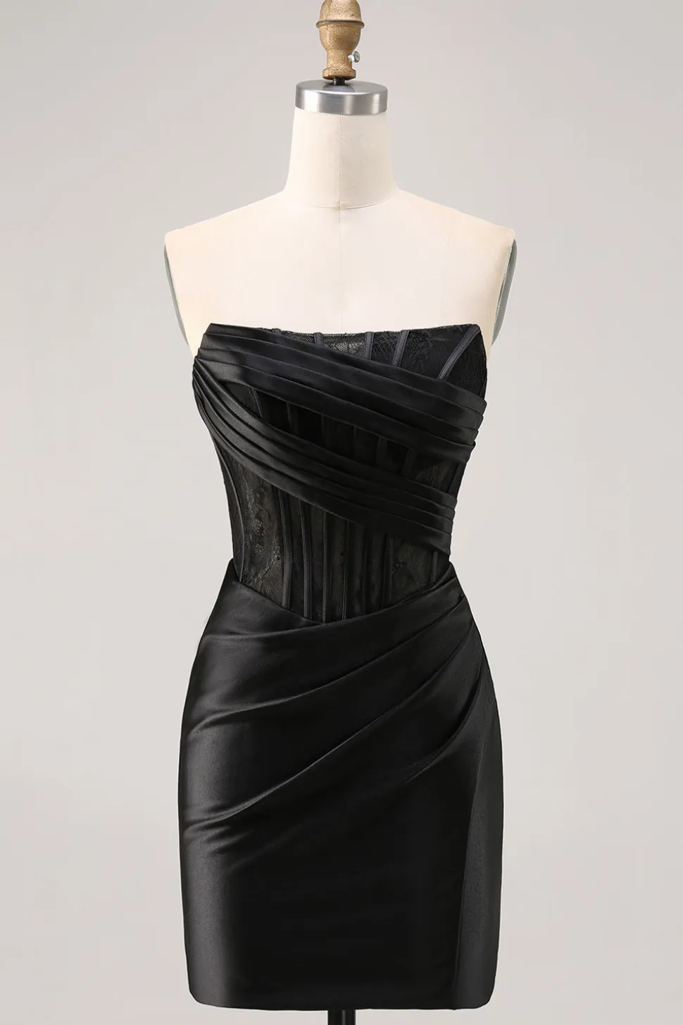Espartilho Direto Bodycon Preto Mini Vestido Cocktail