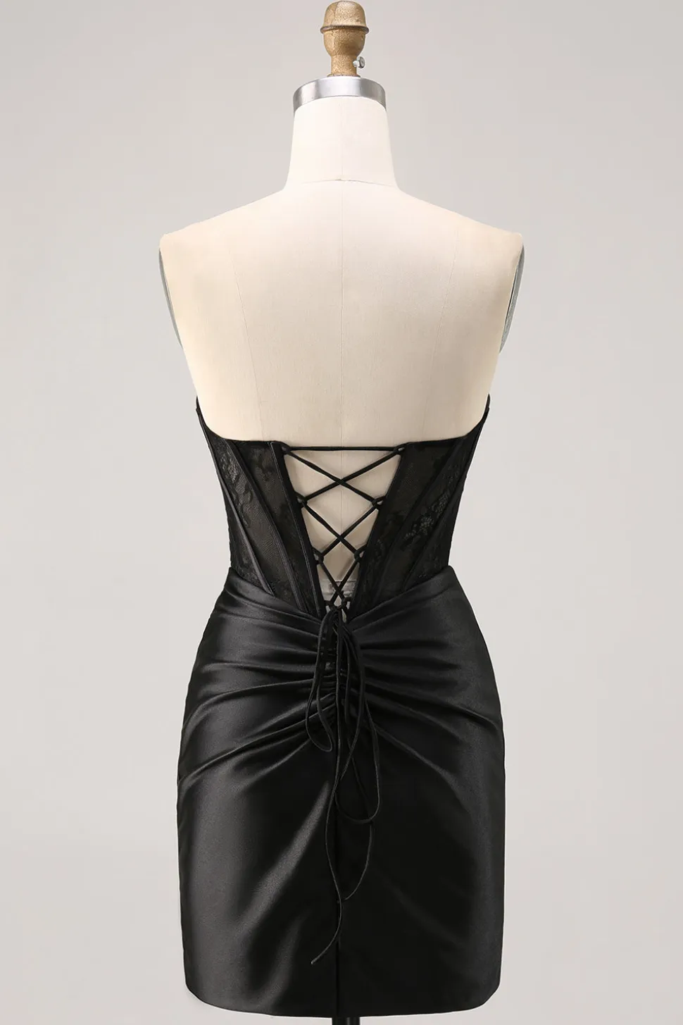 Espartilho Direto Bodycon Preto Mini Vestido Cocktail
