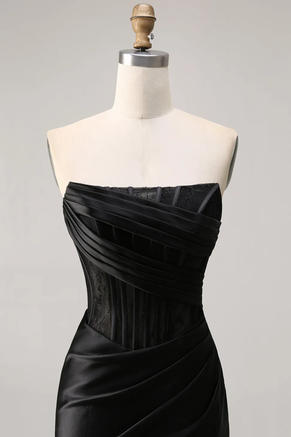 Espartilho Direto Bodycon Preto Mini Vestido Cocktail