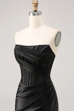 Espartilho Direto Bodycon Preto Mini Vestido Cocktail