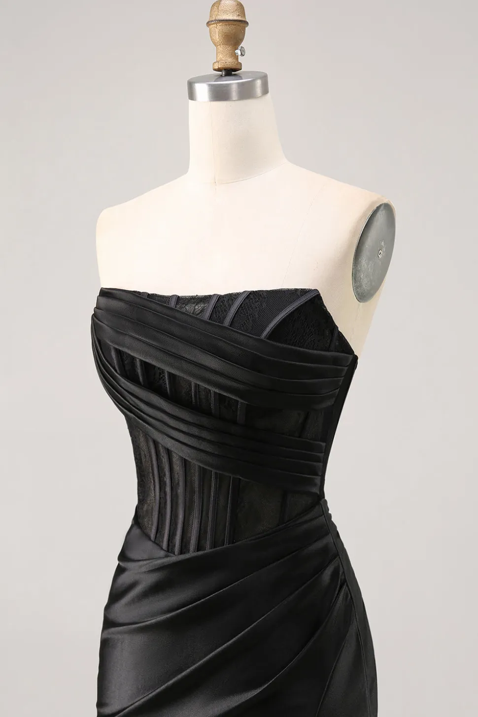 Espartilho Direto Bodycon Preto Mini Vestido Cocktail