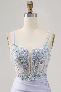 Espartilho Lavanda Bodycon Ruched Mini Vestido Cocktail