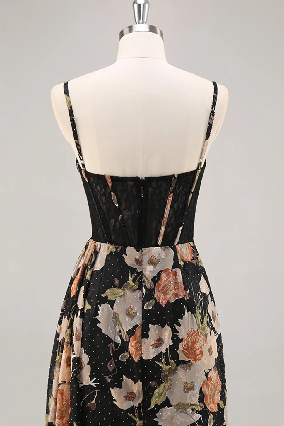 Espartilho Preto Flores Brilhante Longos Vestido Para Casamento Convidada