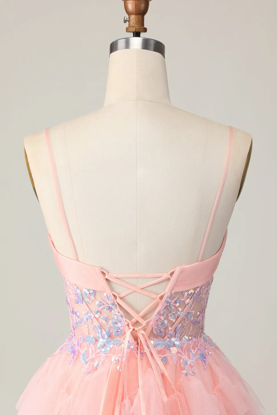 Espartilho Rosa Decote Em Coração Linha-A Mini Vestido Cocktail