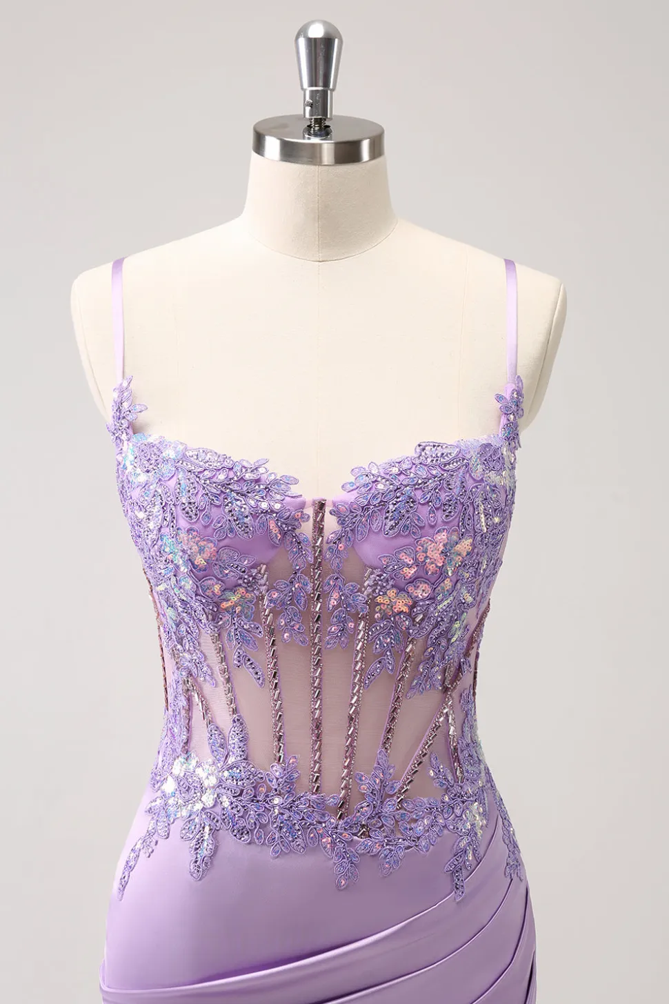 Espartilho roxo brilhante lantejoulas apertado curto Homecoming Dress