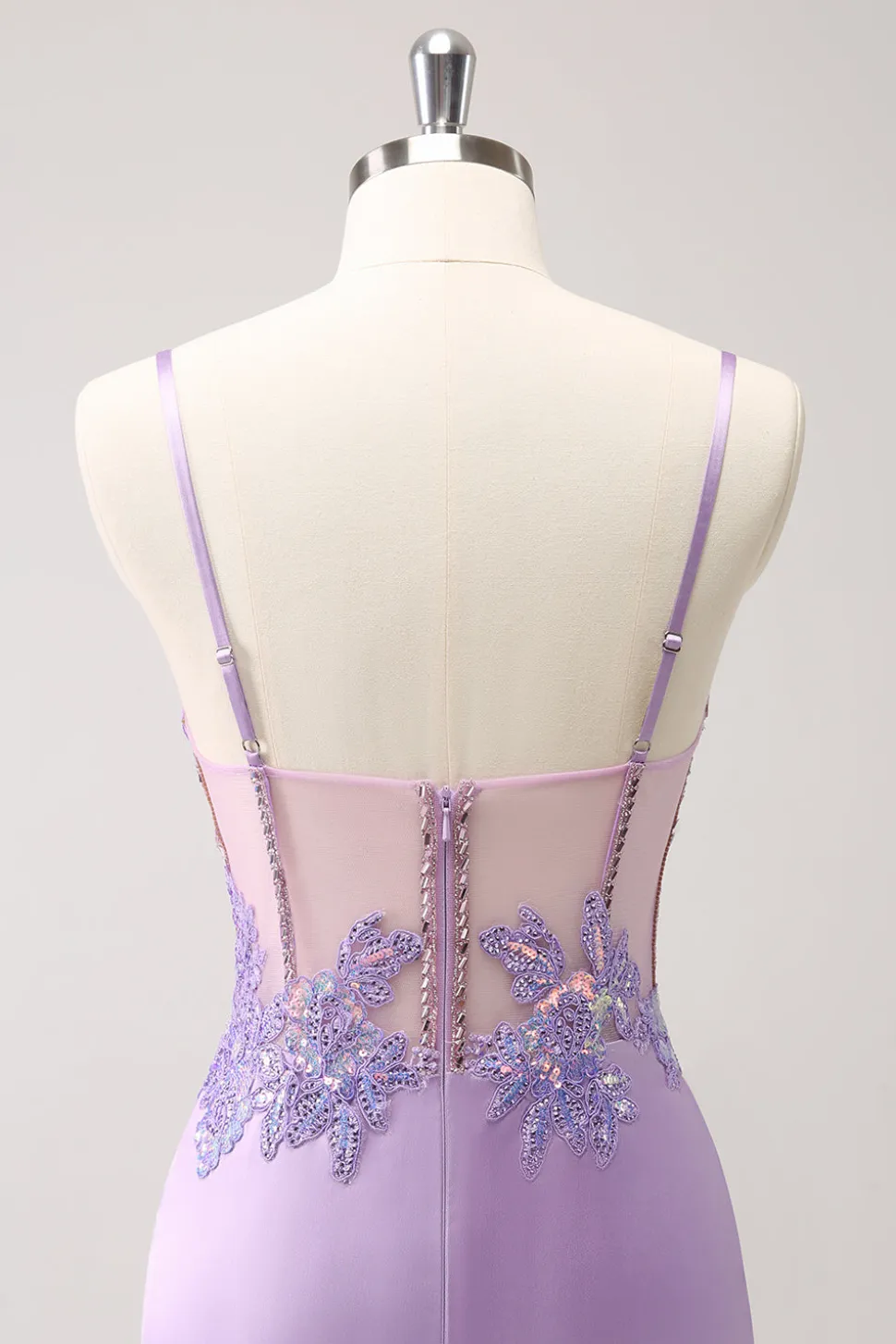 Espartilho roxo brilhante lantejoulas apertado curto Homecoming Dress