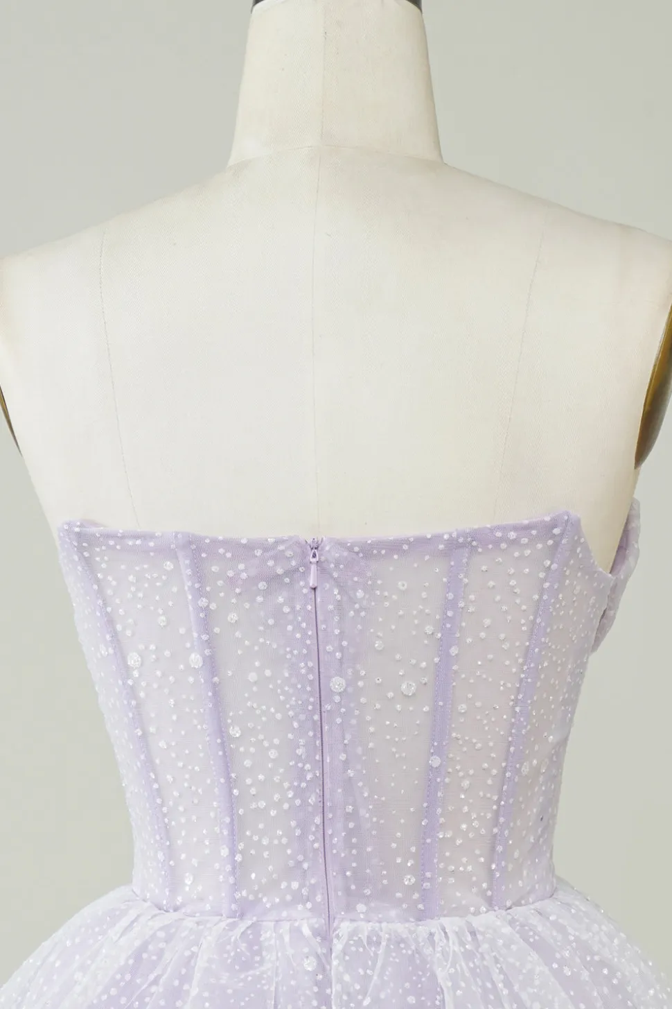 Espartilho roxo brilhante Tiered bonito Homecoing vestido