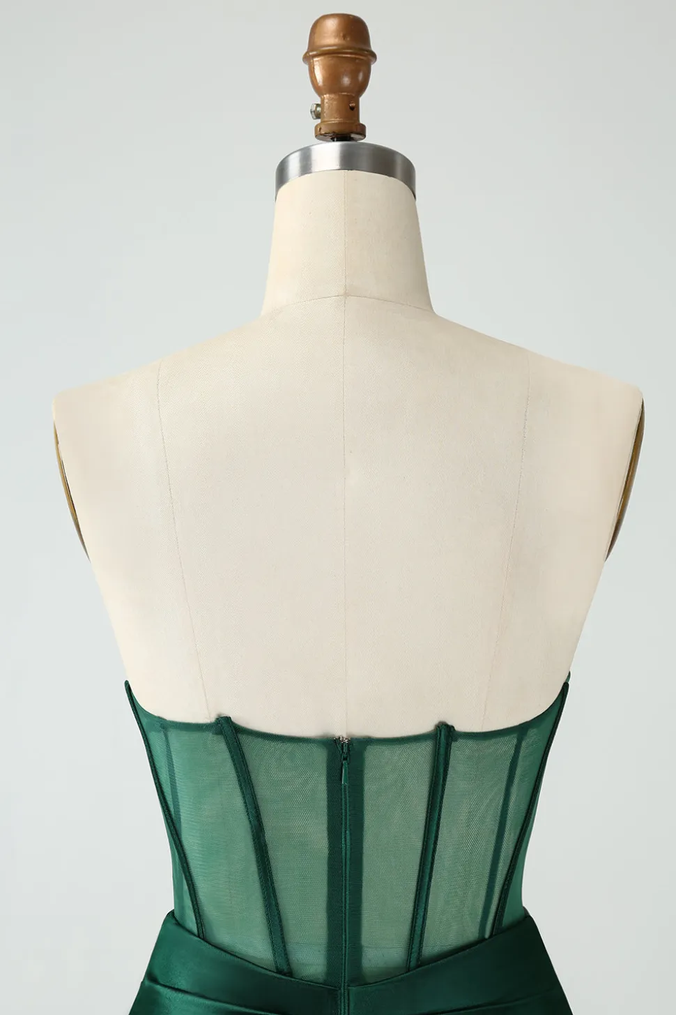 Espartilho Verde Escuro Strapless Bodycon Vestido Curto Homecoming