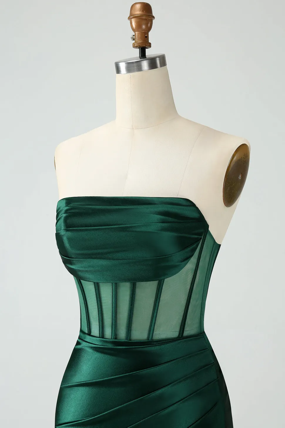 Espartilho Verde Escuro Strapless Bodycon Vestido Curto Homecoming