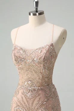 Espumante Champagne Sereia Esparguete Correias Corset Long Prom Dress