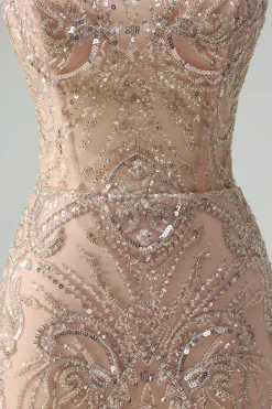 Espumante Champagne Sereia Esparguete Correias Corset Long Prom Dress