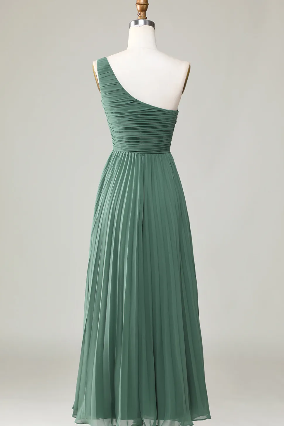 Eucalipto Um Ombro Uma Linha Ruched Vestido Madrinha