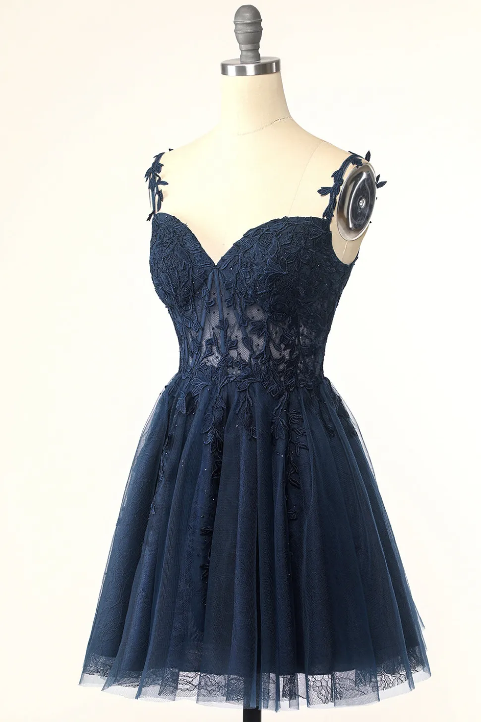 Exclusivo A Line Spaghetti Straps Mint Vestido Curto Homecoming com Apliques