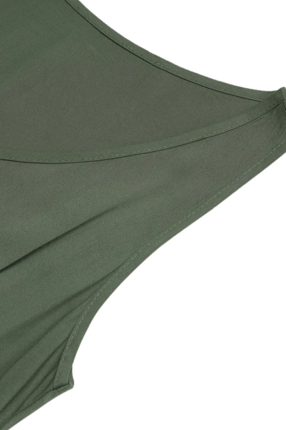 Exército Verde Linha-A Midi Vestido de Verão com Cinto