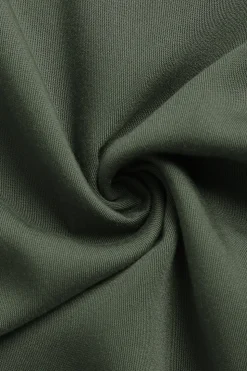 Exército Verde Linha-A Midi Vestido de Verão com Cinto