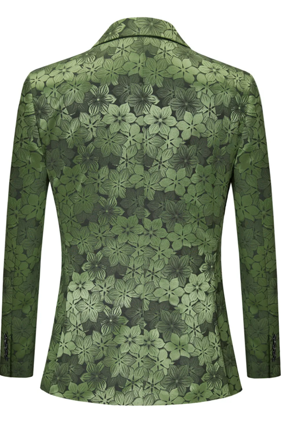 Exército Verde Pico Lapela 2 Peças Masculino Prom Terno com Padrão