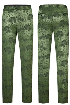 Exército Verde Pico Lapela 2 Peças Masculino Prom Terno com Padrão