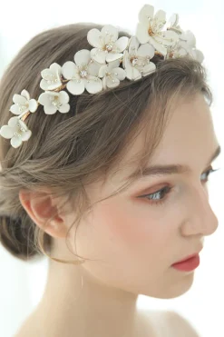 Fada Branca Flor de Pérola Peça de Noiva