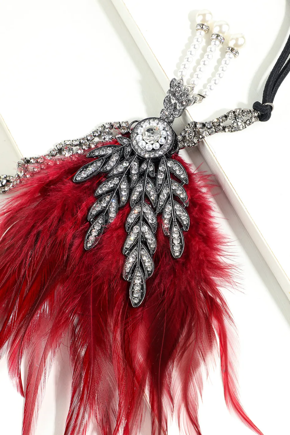 Faixa De Cabeça Preta Flapper Dos Anos 1920