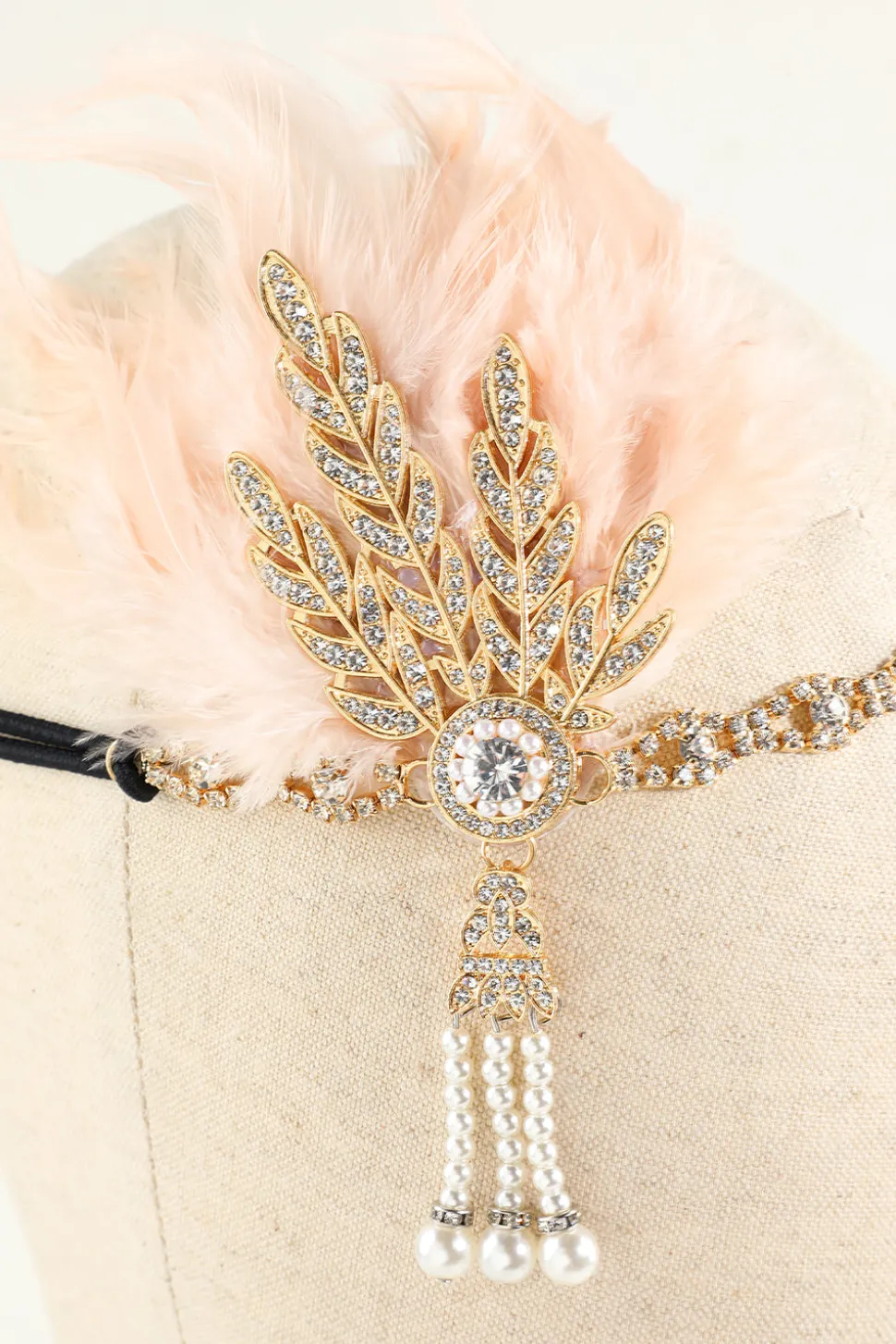 Faixa De Cabeça Preta Flapper Dos Anos 1920