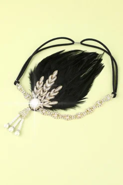 Faixa De Cabeça Preta Flapper Dos Anos 1920