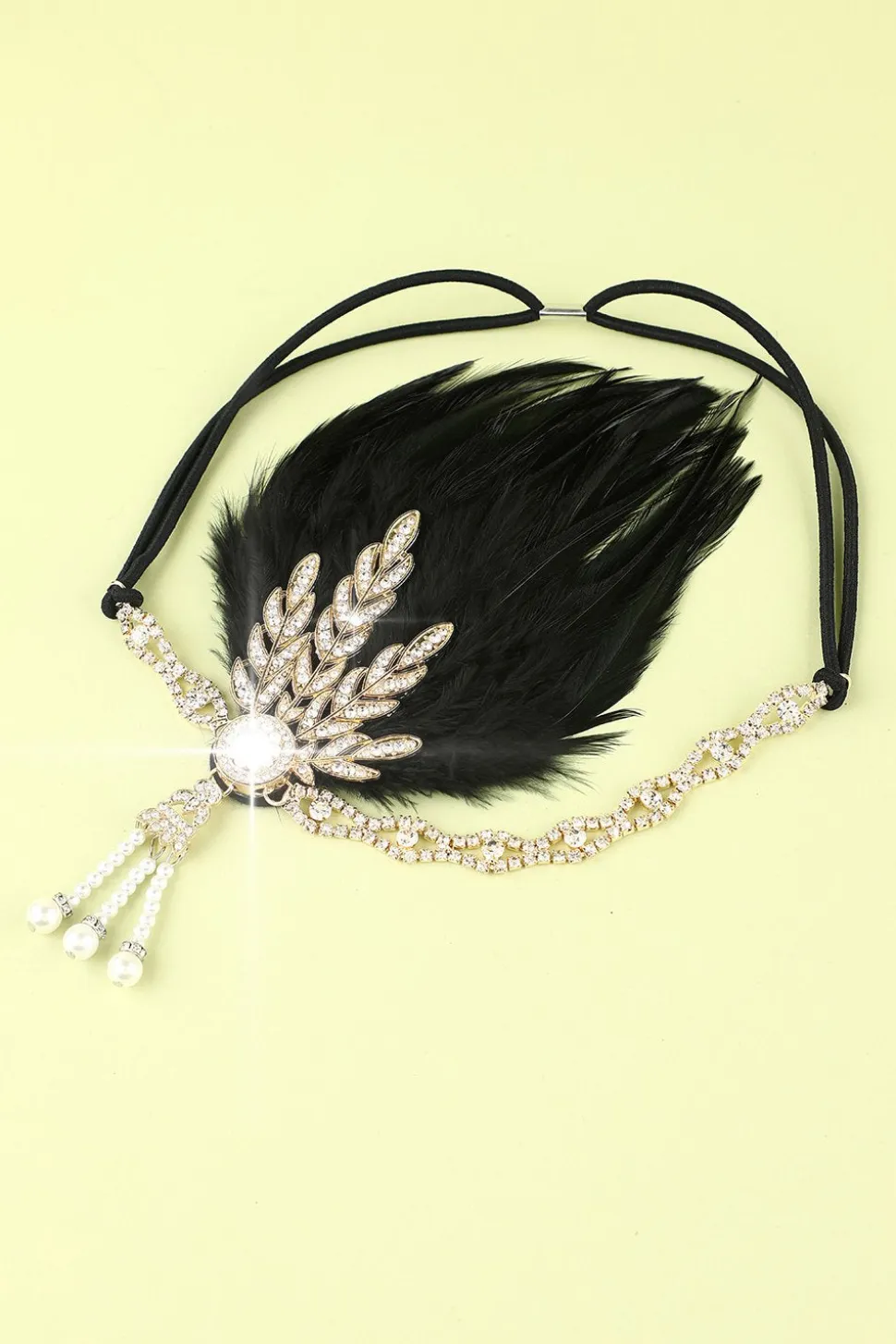 Faixa De Cabeça Preta Flapper Dos Anos 1920