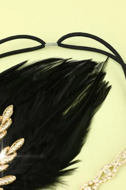 Faixa De Cabeça Preta Flapper Dos Anos 1920