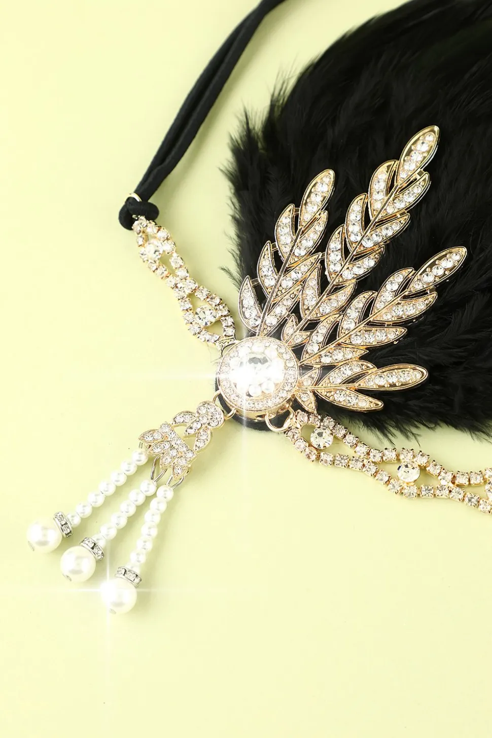 Faixa De Cabeça Preta Flapper Dos Anos 1920