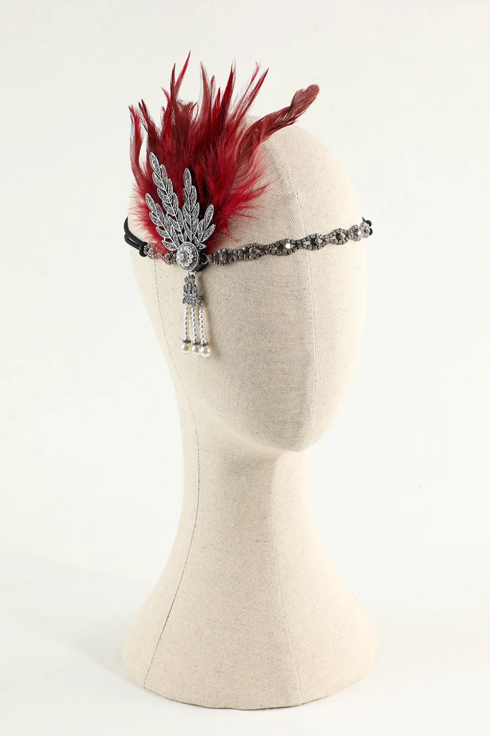 Faixa De Cabeça Preta Flapper Dos Anos 1920