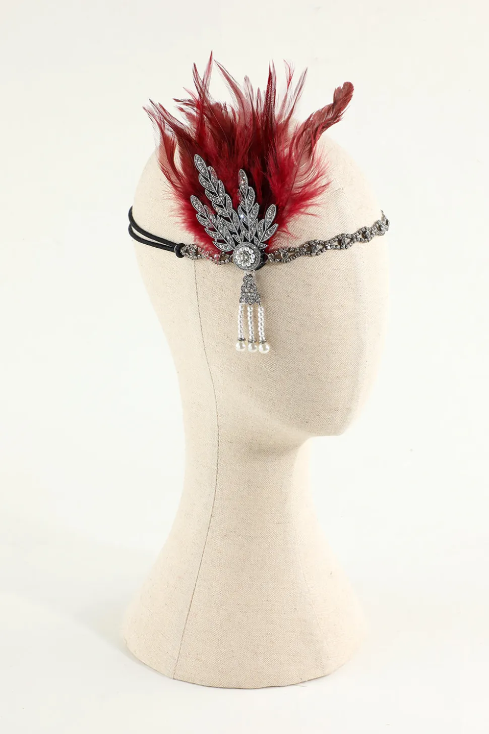 Faixa De Cabeça Preta Flapper Dos Anos 1920