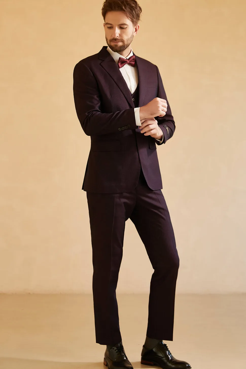 Fato para casamento masculino púrpura