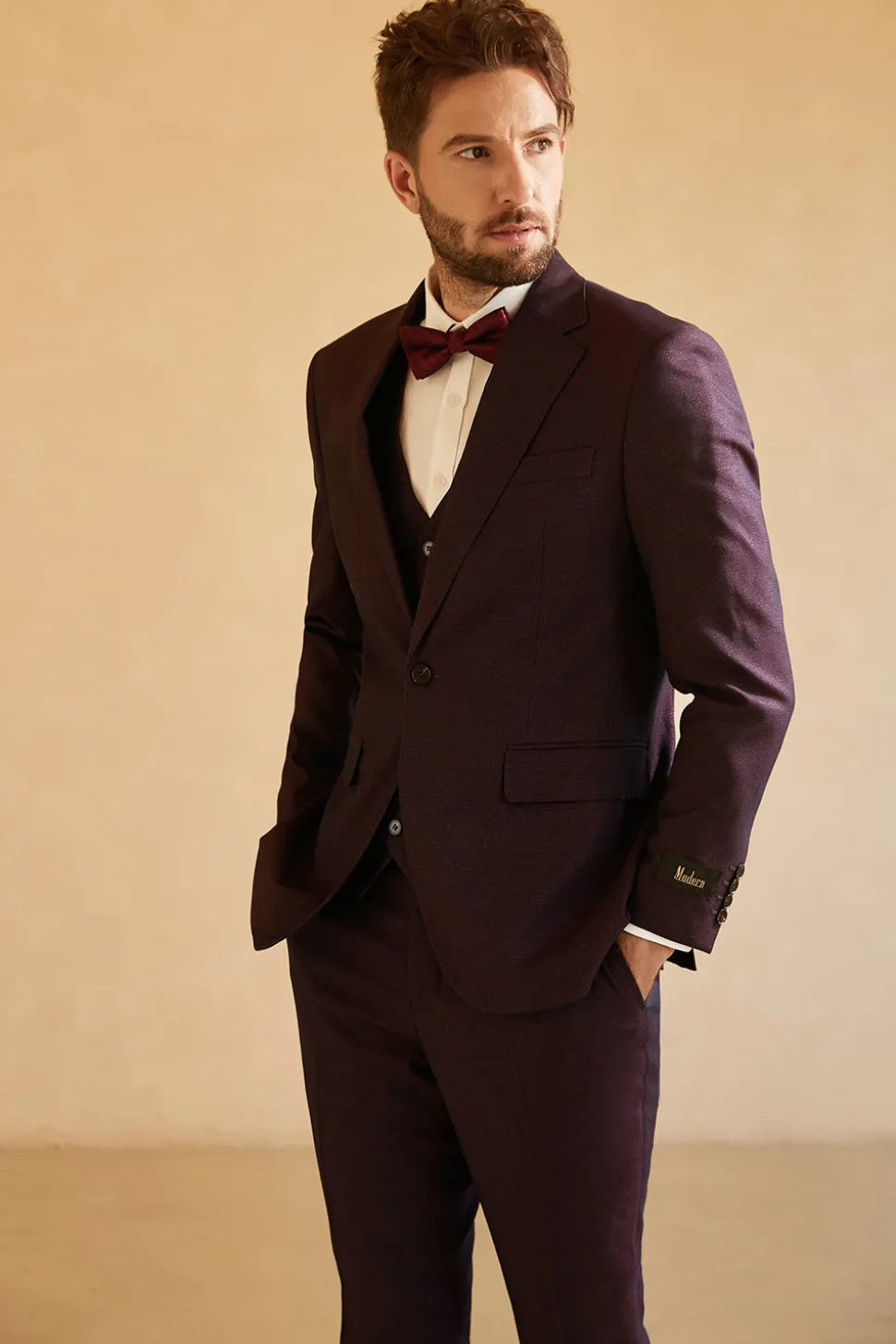 Fato para casamento masculino púrpura