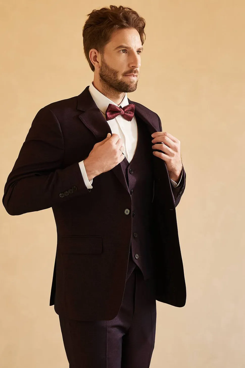 Fato para casamento masculino púrpura