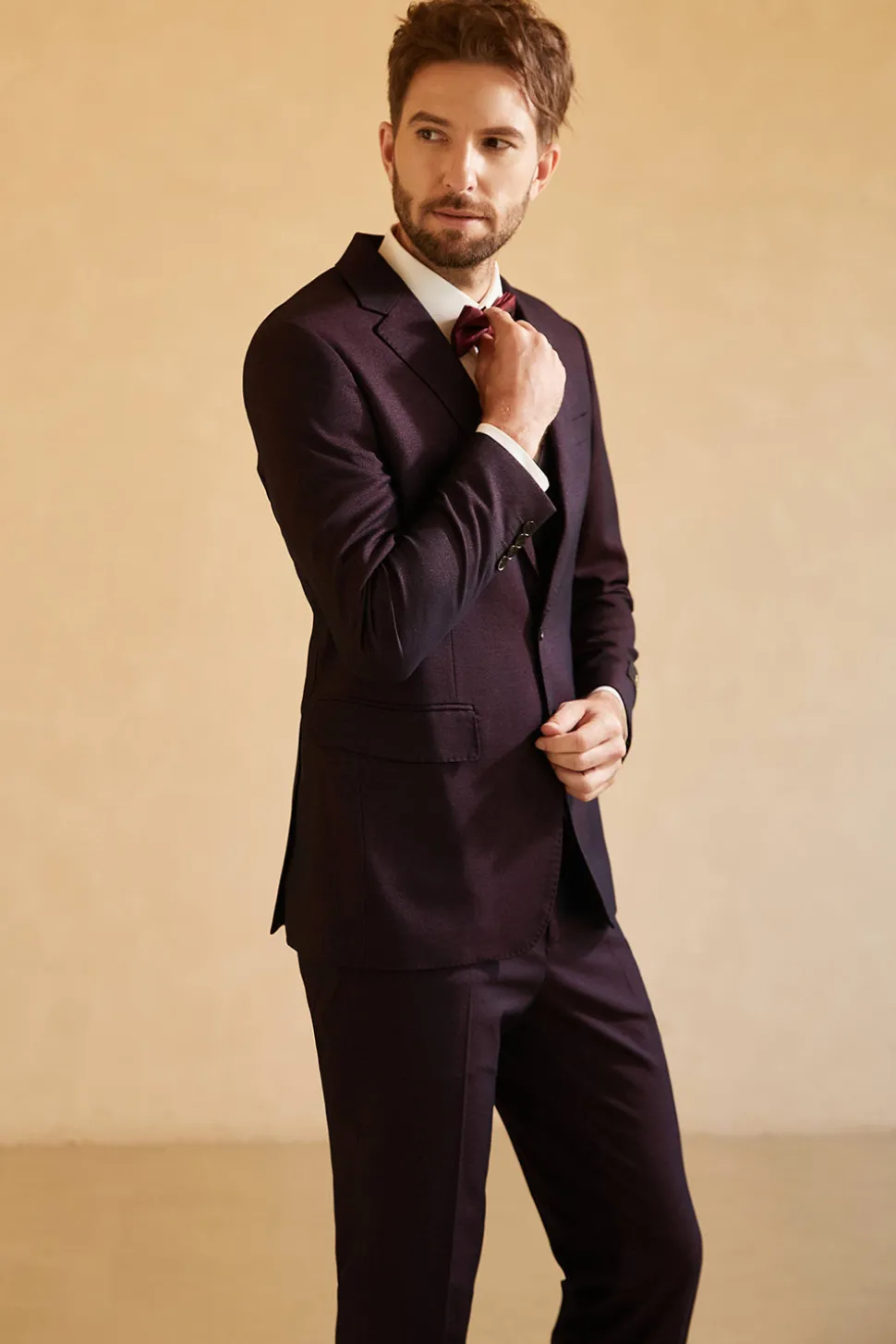Fato para casamento masculino púrpura
