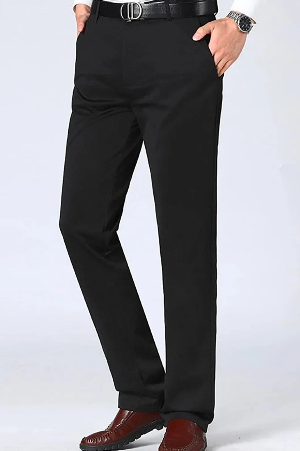 Fatos Masculinos 2 Peças Jacquard Lapela Redonda Preto