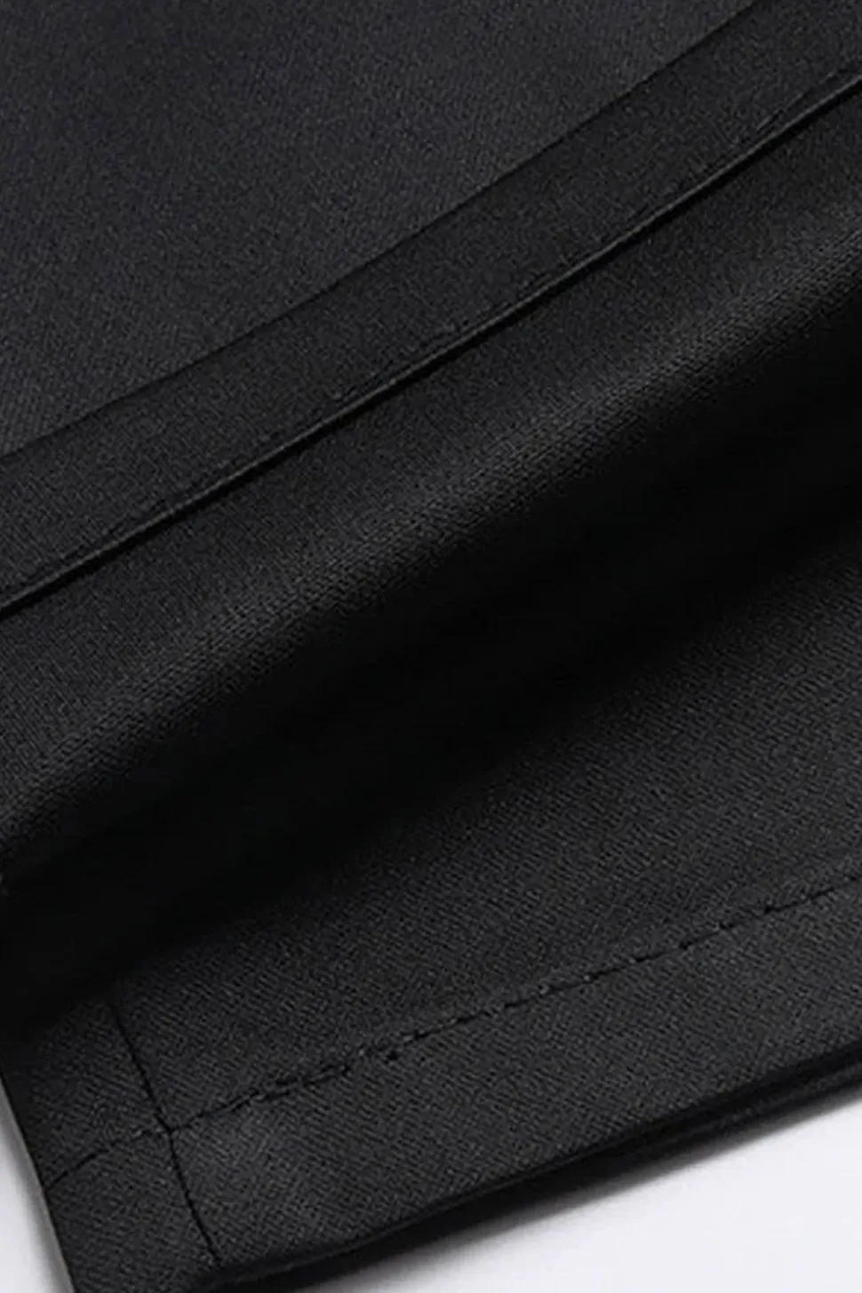 Fatos Masculinos 2 Peças Jacquard Lapela Redonda Preto