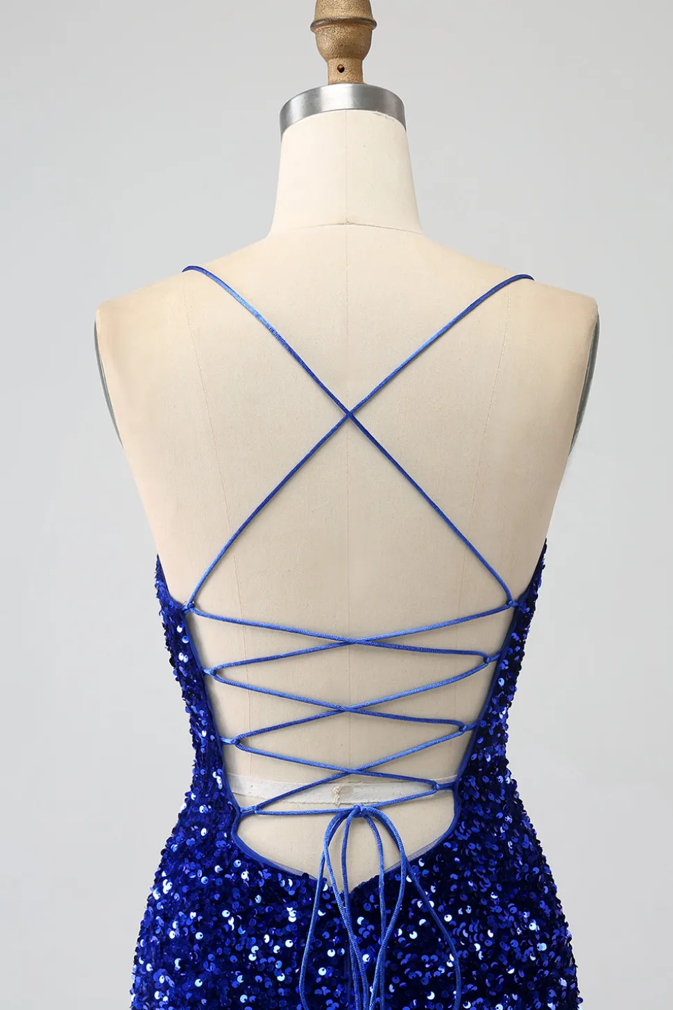 Fúcsia Sereia Esparguete Alças V-Neck Vestido de Baile de Lantejoulas Com Split