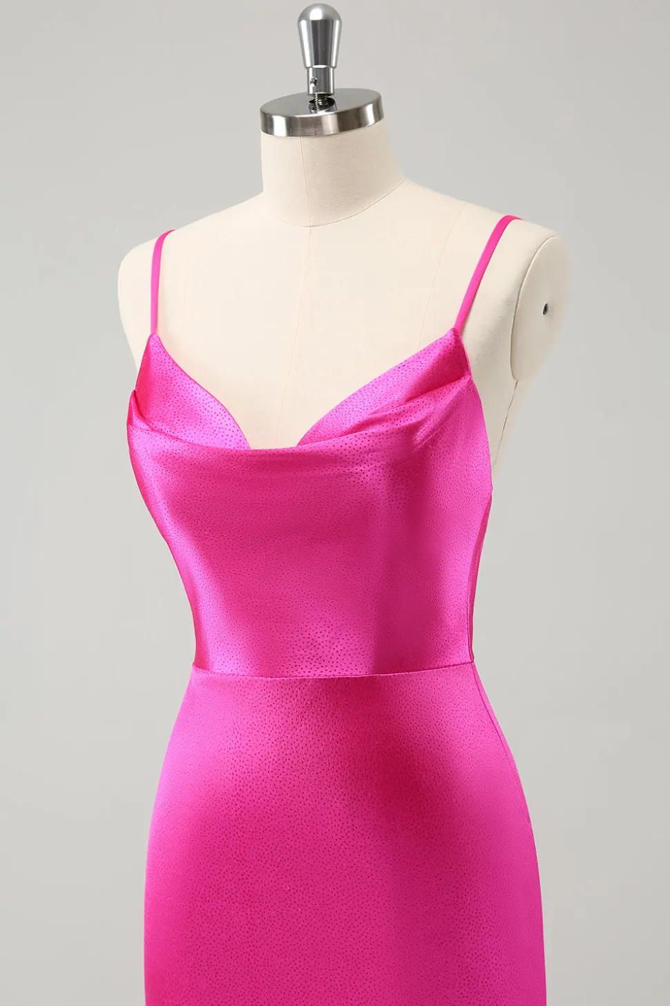Fúcsia simples Cowl Neck Backless Tight Short Homecoming Dress