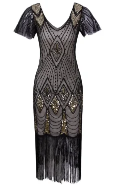 Flapper Black 1920s Sequins Dress