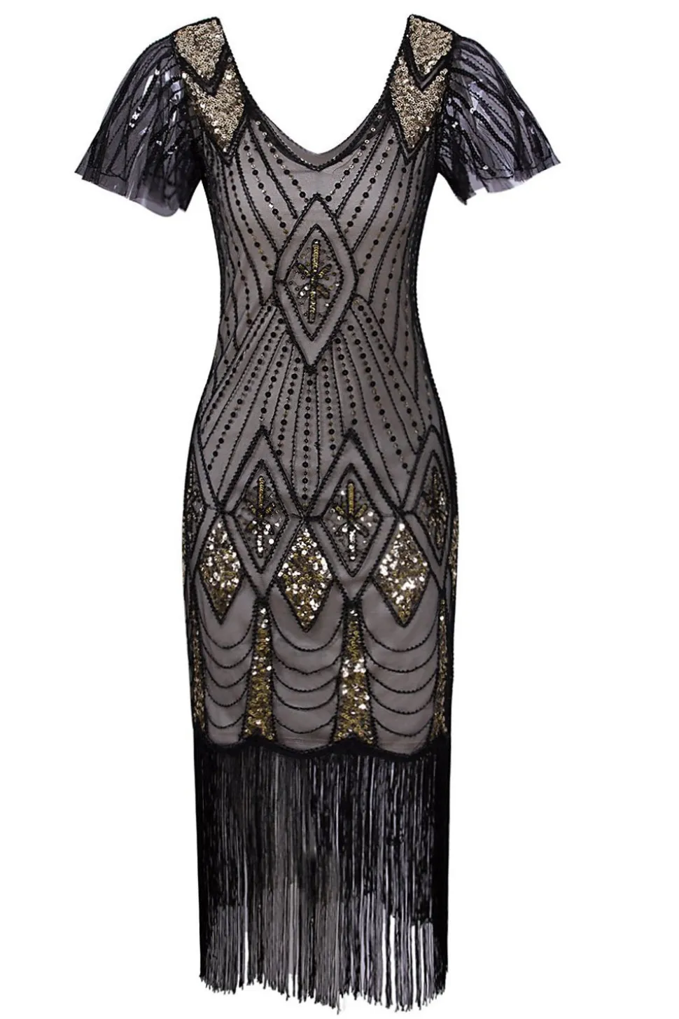 Flapper Black 1920s Sequins Dress