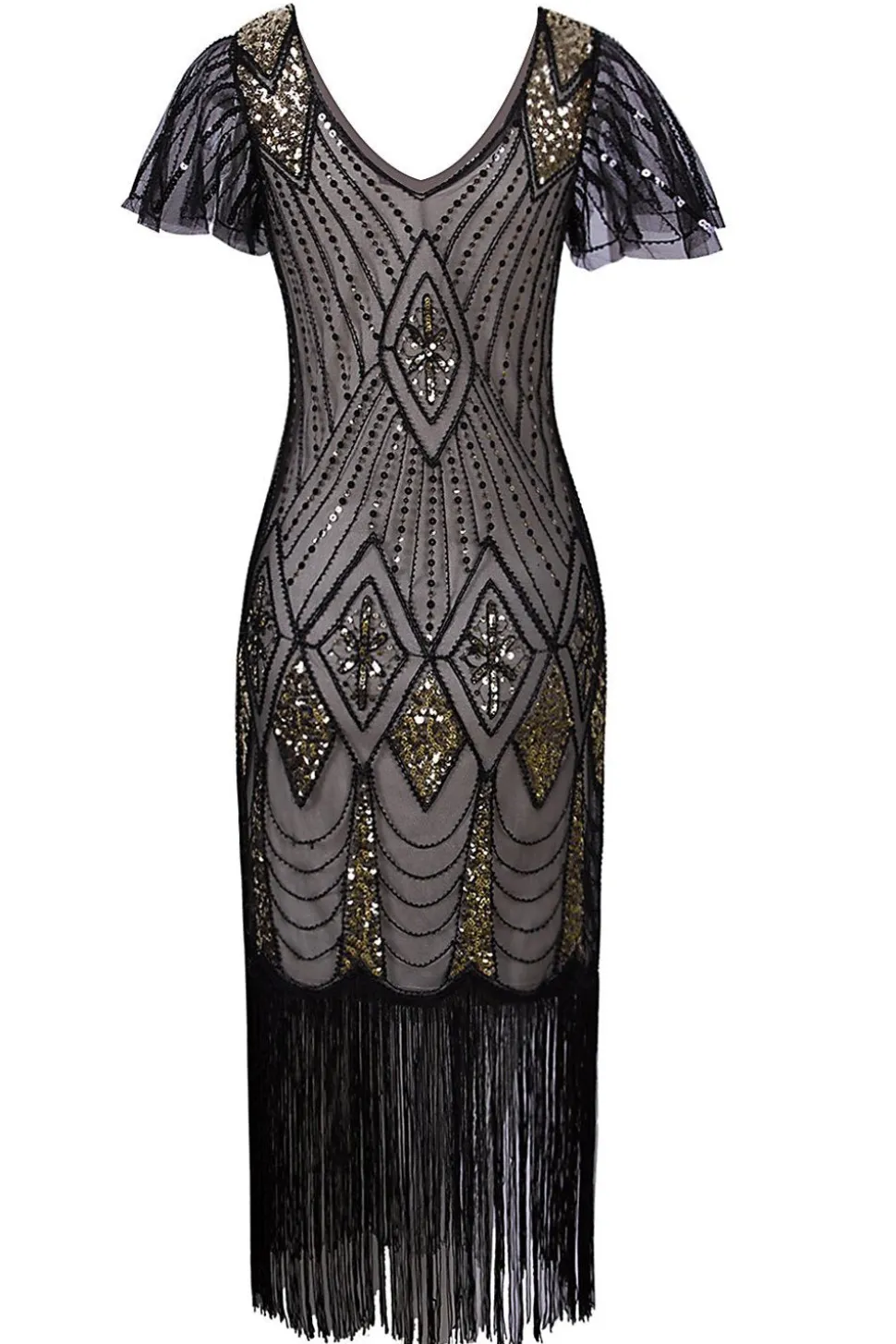 Flapper Black 1920s Sequins Dress