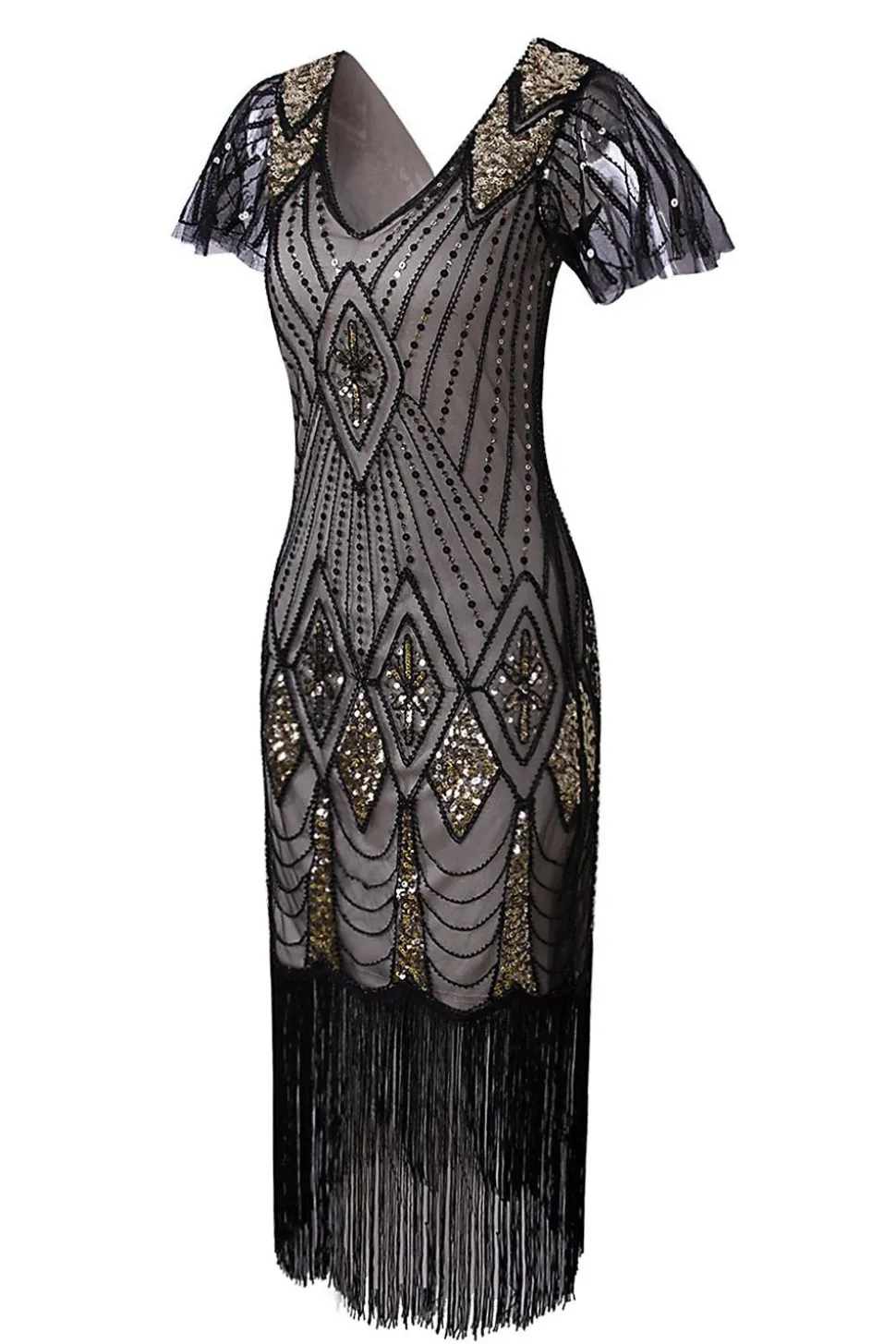 Flapper Black 1920s Sequins Dress