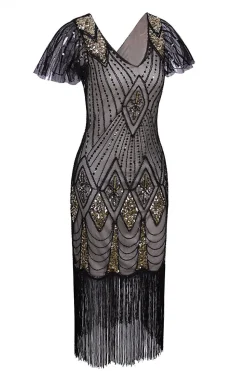 Flapper Black 1920s Sequins Dress