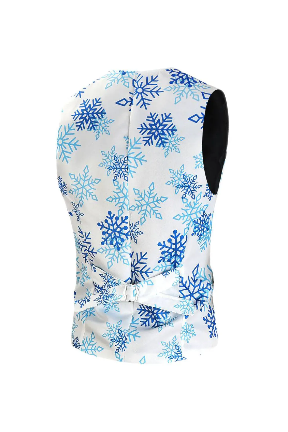Floco de neve azul claro impresso 3 peças ternos homens de Natal