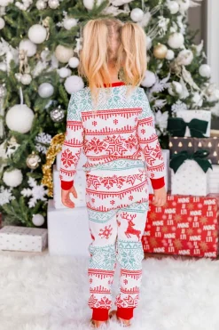 Floco De Neve E Veado Print Família Cinza Combinando Conjunto de Pijamas de Natal