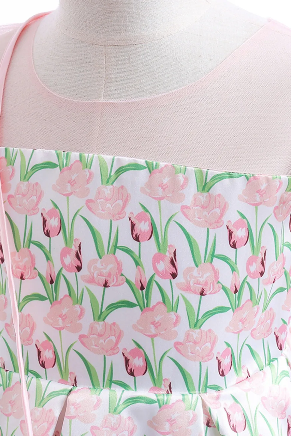 Flor cor-de-rosa estampada vestido da menina da flor