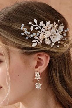 Flor Cristal Pérola Rhinestone Wedding Hair Clip