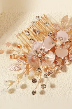 Flor Cristal Pérola Rhinestone Wedding Hair Clip