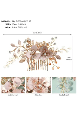 Flor Cristal Pérola Rhinestone Wedding Hair Clip