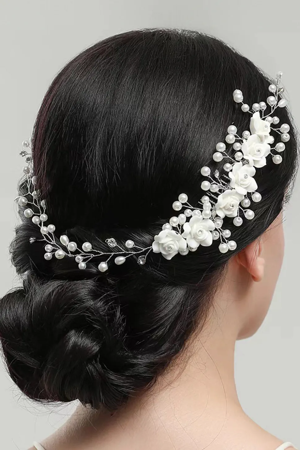 Flor de Pérola Olaria Flor Har Comb Cabelo Bandhandmade Bride Headband